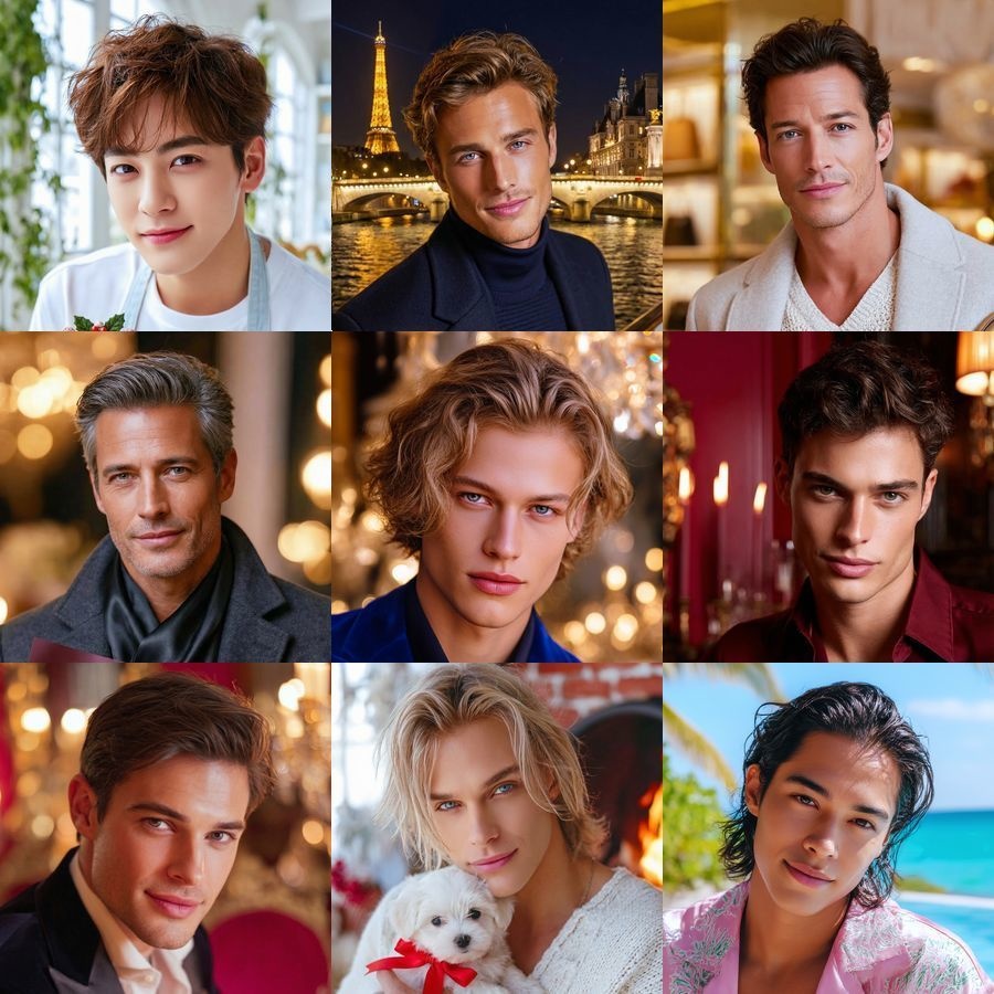 【4K高画質】イケメン／プレゼント編 壁紙セット（10枚）【スマホ専用】