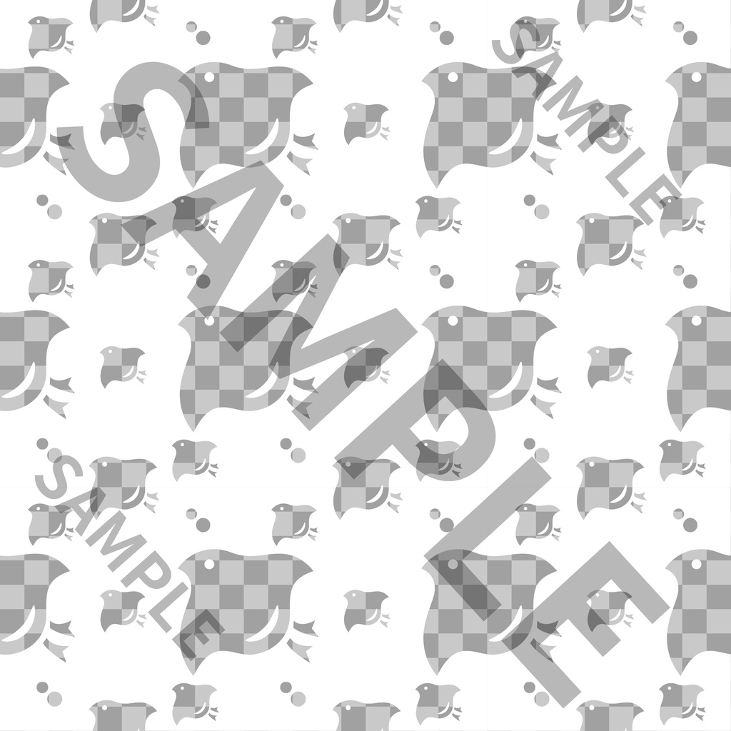 和柄シームレスパターン素材 4点セット (透過済み・カラーパターン5種類)