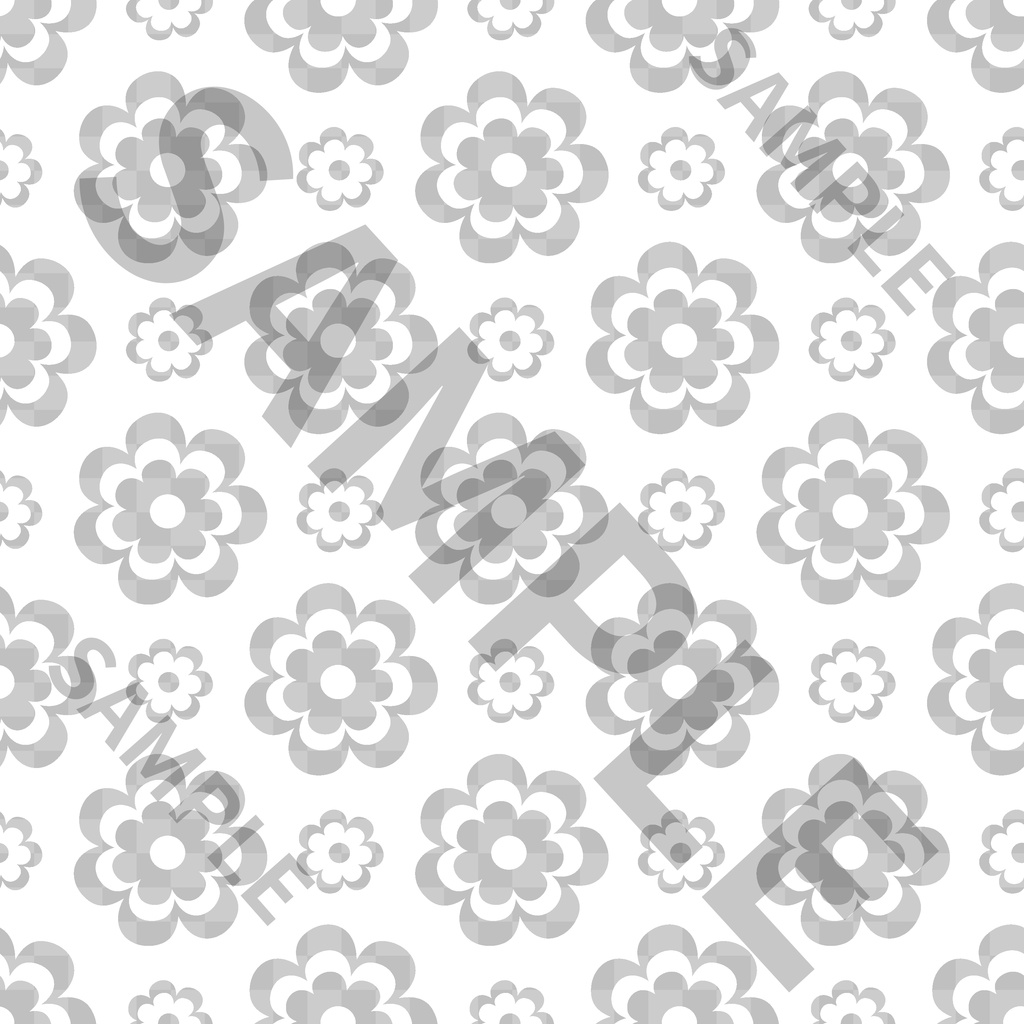 花柄シームレスパターン素材3 4点セット (透過済み・カラーパターン5種類)