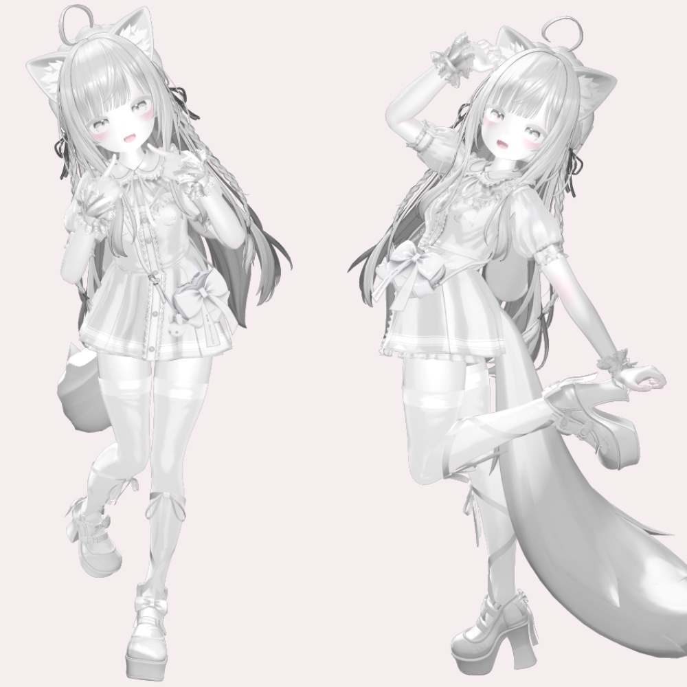 シフォン 白改変用lilToonプリセット マテリアル設定+メイク