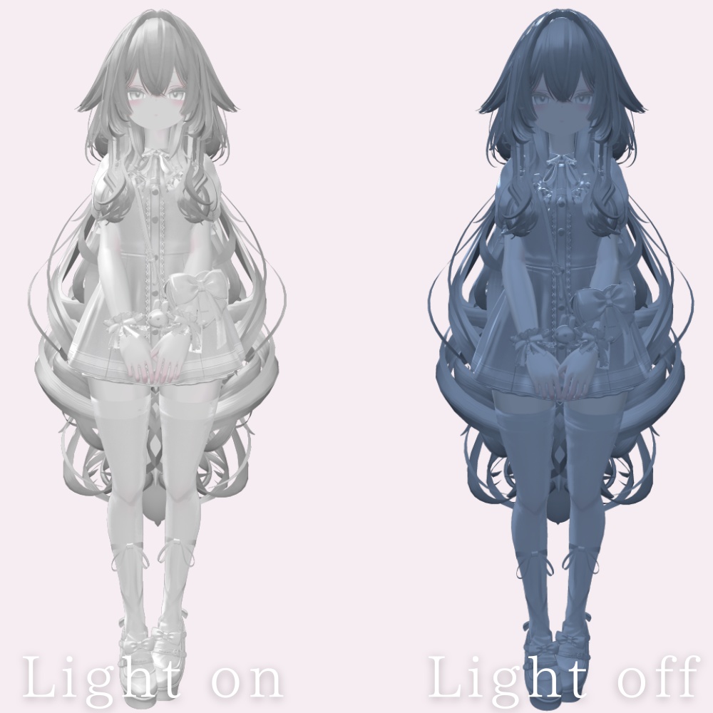 ルルネ 白改変用lilToonプリセット マテリアル設定+メイク