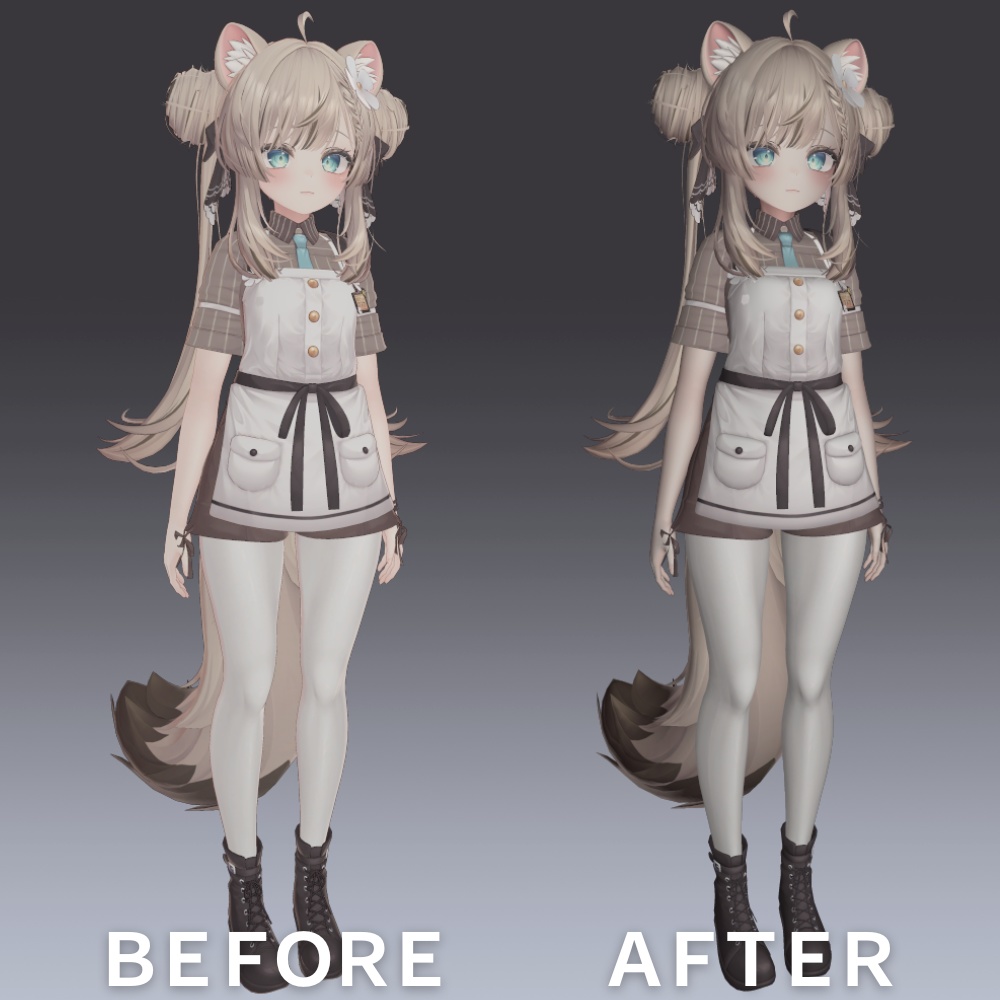 汎用 マットな質感 lilToonプリセット マテリアル設定 肌/髪/服