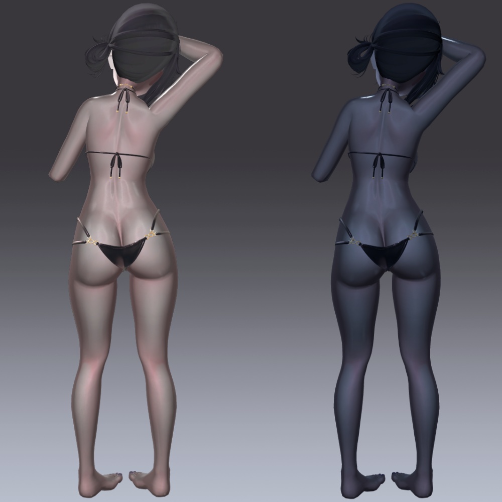 汎用 ブラックグロウスキン lilToonプリセット マテリアル設定