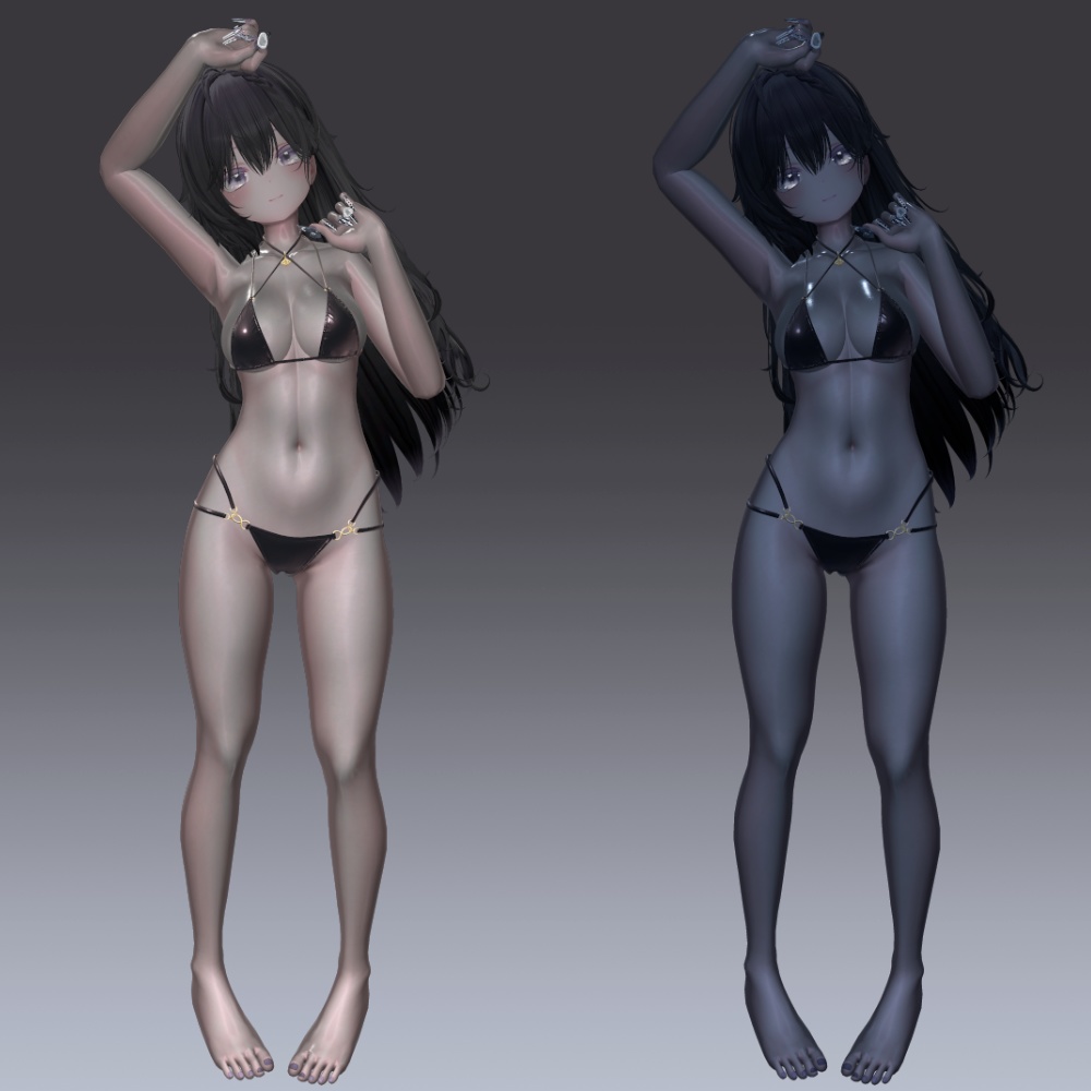 汎用 ブラックグロウスキン lilToonプリセット マテリアル設定