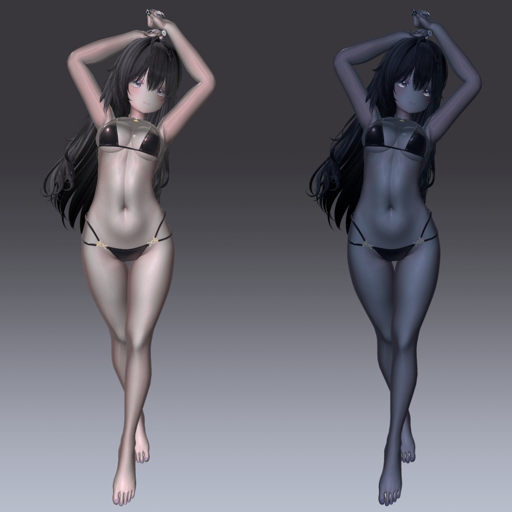 汎用 ブラックグロウスキン lilToonプリセット マテリアル設定