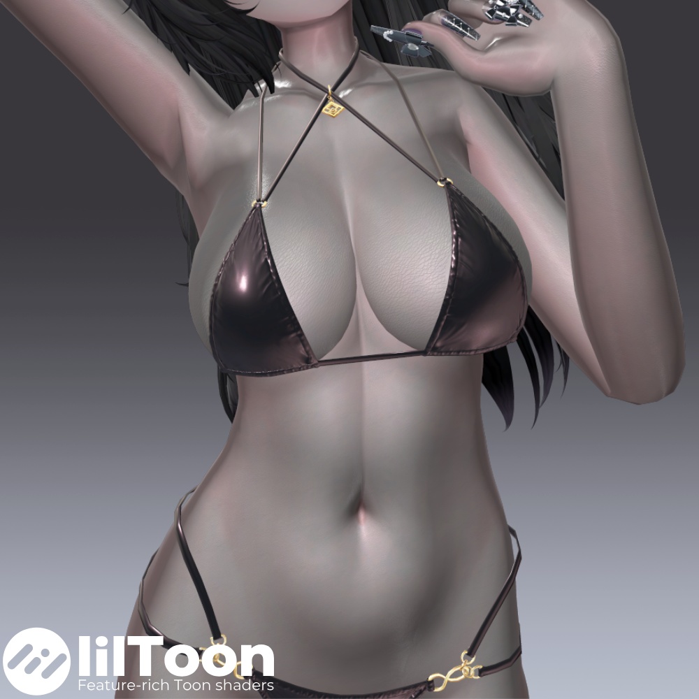 【発売記念セール中✨】汎用 ブラックグロウスキン lilToonプリセット マテリアル設定
