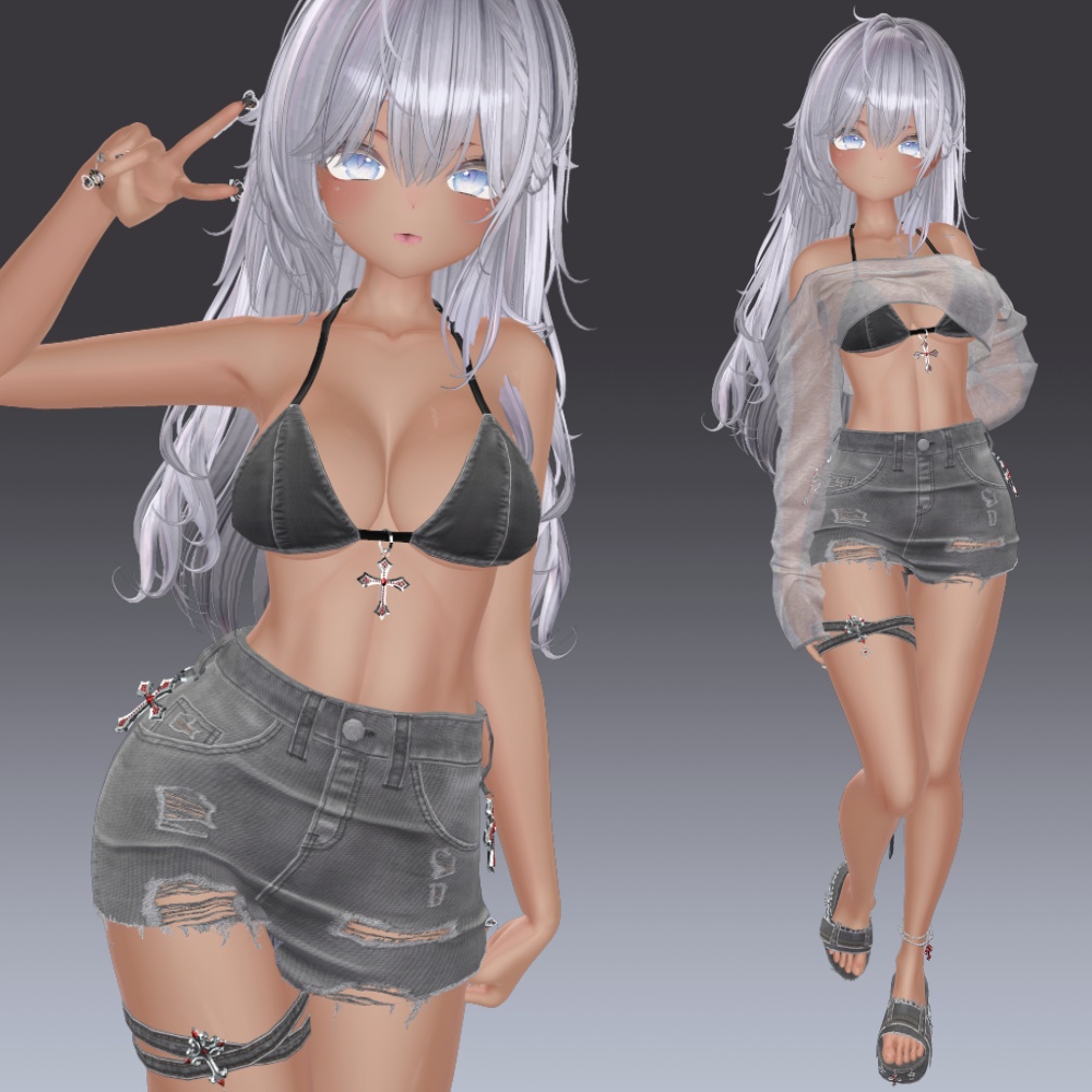 汎用 リアル褐色肌 lilToonプリセット マテリアル設定