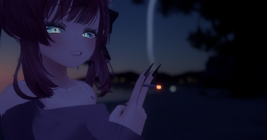 【3dモデル】孤影式タバコ_【デスクトップ対応】【VR対応】【ライター刻印可能】