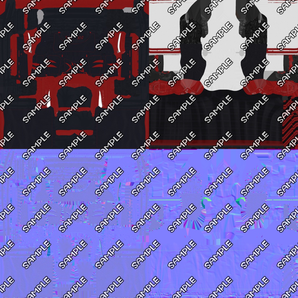 🦈セール中🦈【ルルネ/rurune】デフォルト衣装改変テクスチャ/ノーマルマップ【マテリアル設定済】