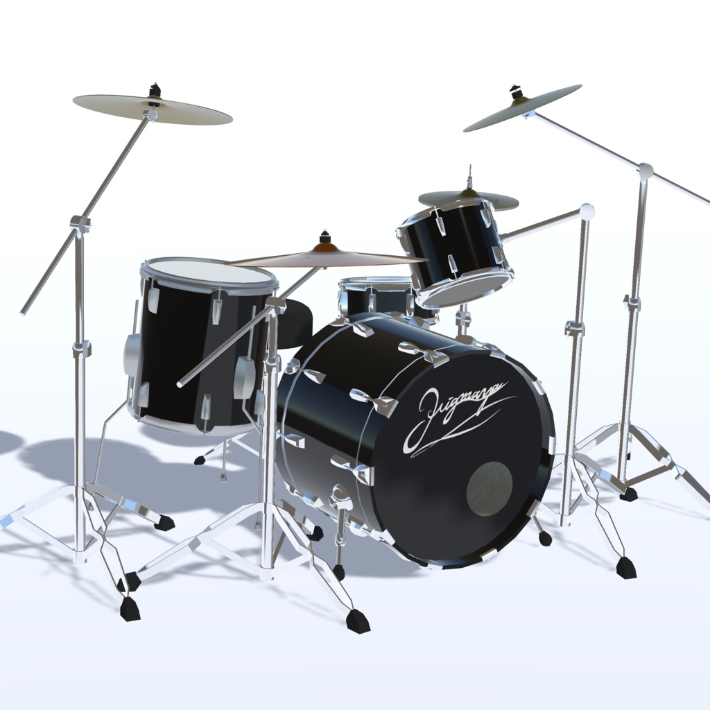 シンバルが揺れるドラムセット Drum set - 3点セット(VRChat想定)
