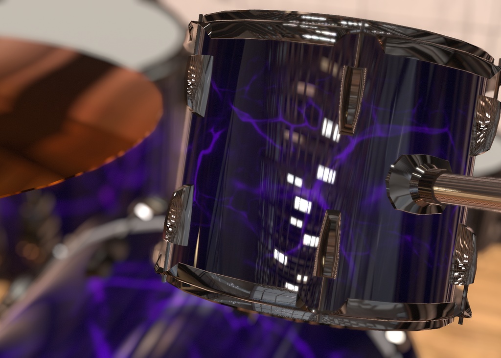 シンバルが揺れるドラムセット Drum set - 3点セット(VRChat想定)