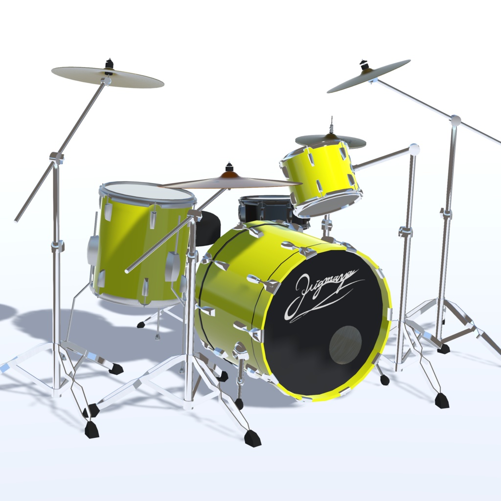 シンバルが揺れるドラムセット Drum set - 3点セット(VRChat想定)