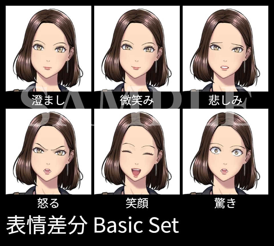 【現代・TRPG立ち絵】女性記者 / 20代/ 30代 (表情差分)