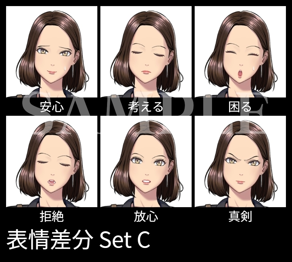 【現代・TRPG立ち絵】女性記者 / 20代/ 30代 (表情差分)