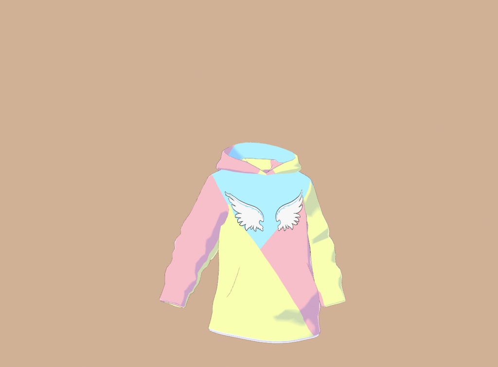 3 tone winged hoodie