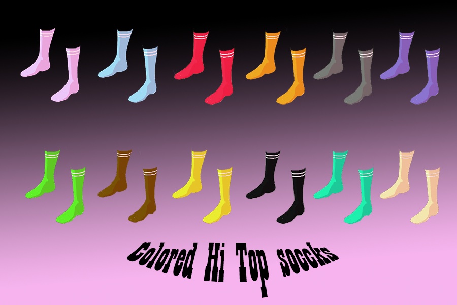 Hi Top Socks (Colors) (Full Set)