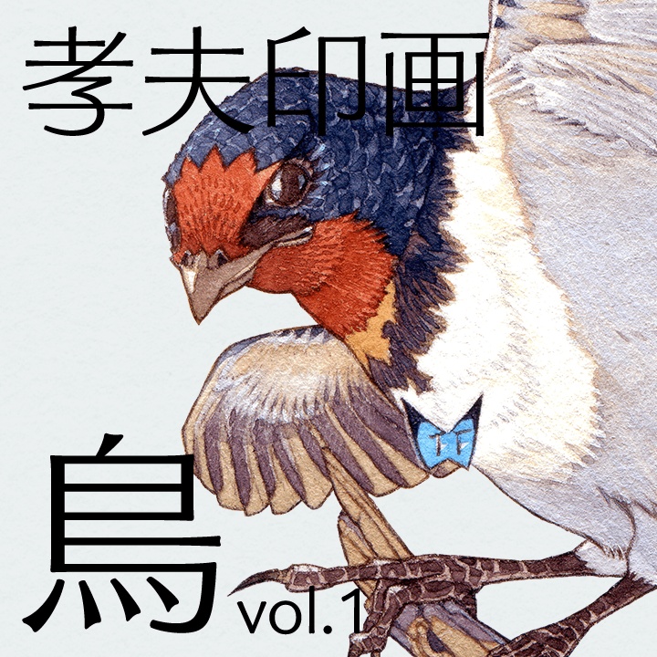 孝夫印画「鳥」vol.1（A5印画3枚+栞/ポストカード1セット+TAKAO★カード1枚）送料込み