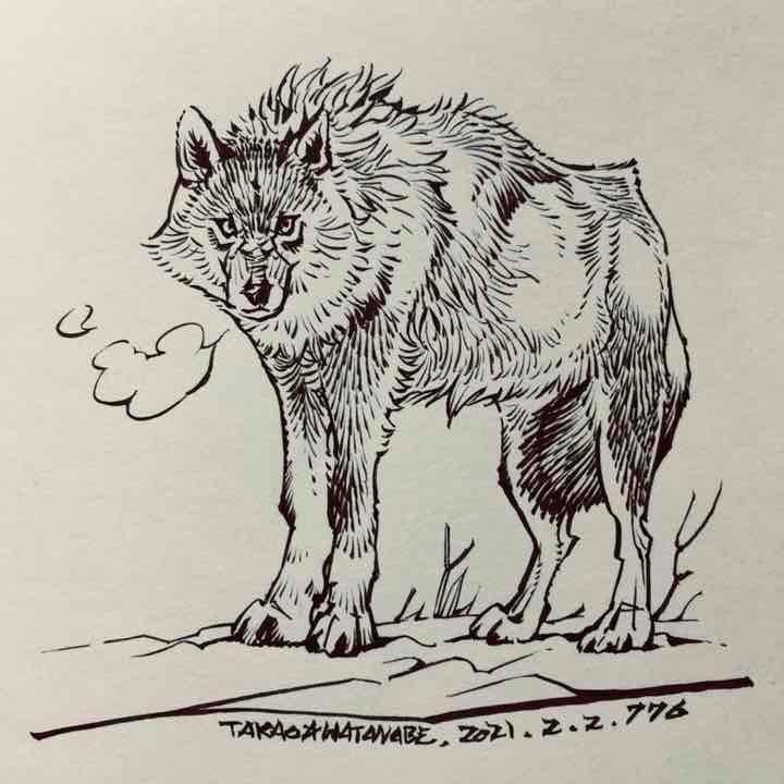 孝夫原画 No.B0776『その先に何かいる』(孝夫印画1枚付き/送料込み)