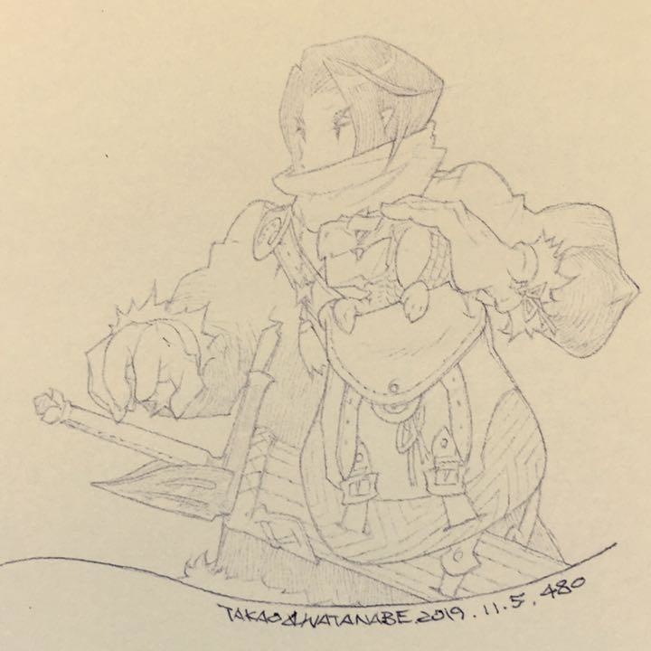 孝夫原画 No.B0480『狩をする』 (原画+特典あり/送料込み)