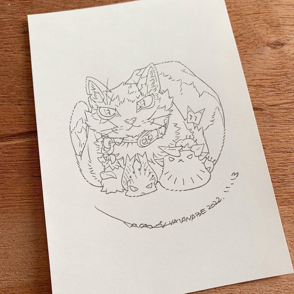 缶バッチ用原画『メボシとコケダマちゃん』 (原画+特典あり/送料込み)