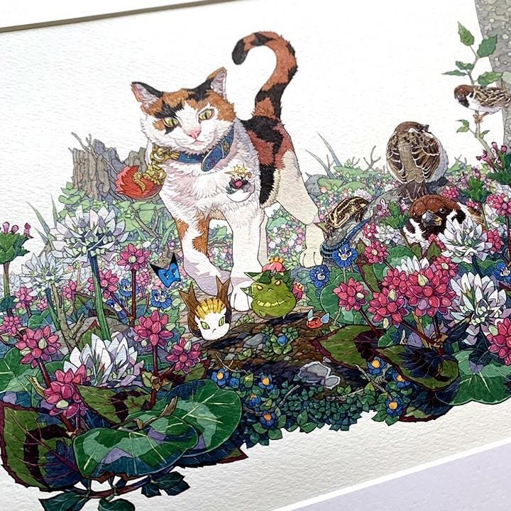 原画『森の元気』(ラフ原画付) 送料無料 / おまけ付き