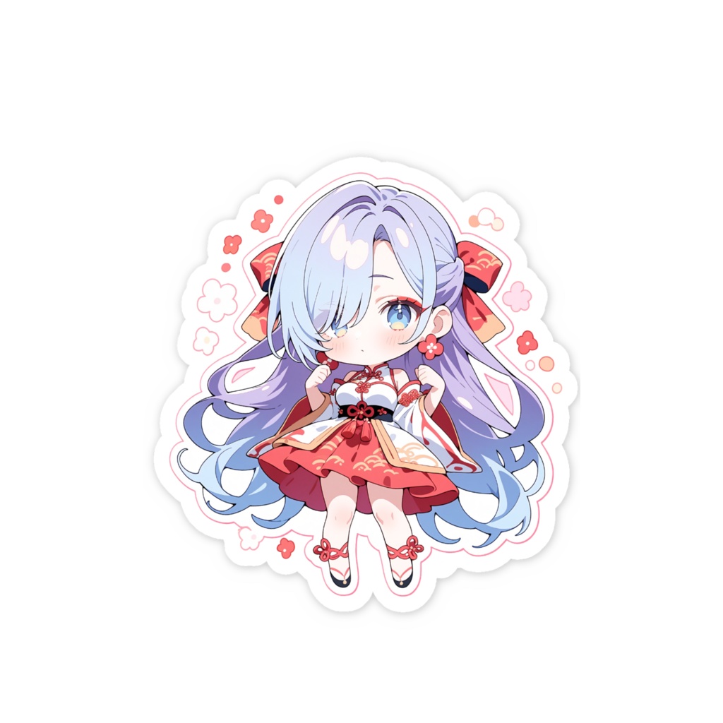 巫女ちゃん1000人記念シール{ミニver.}