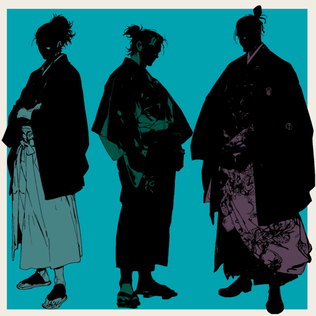 【無料版】ちょとだけスタイリッシュなシルエット立ち絵 - 和服の男性