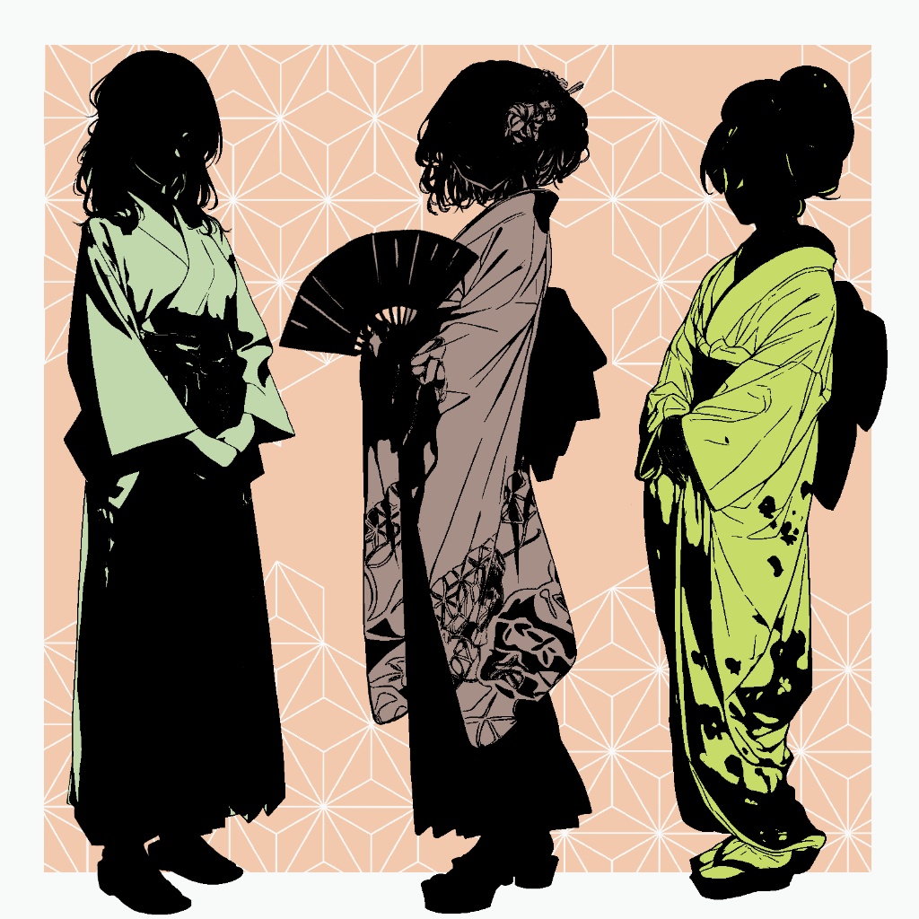【無料版】ちょとだけスタイリッシュなシルエット立ち絵 - 和服の女性