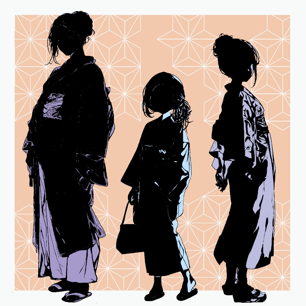 【無料版】ちょとだけスタイリッシュなシルエット立ち絵 - 和服の女性