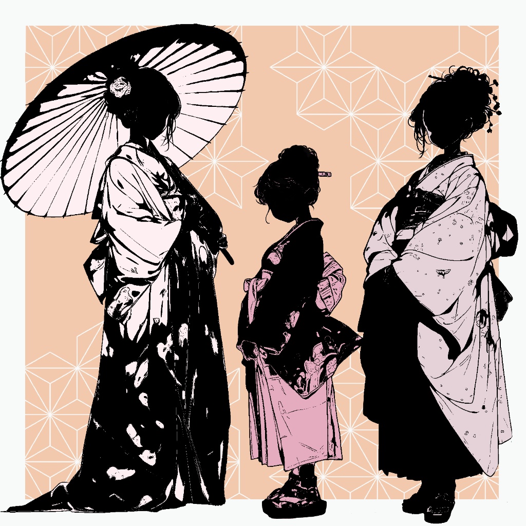 【無料版】ちょとだけスタイリッシュなシルエット立ち絵 - 和服の女性