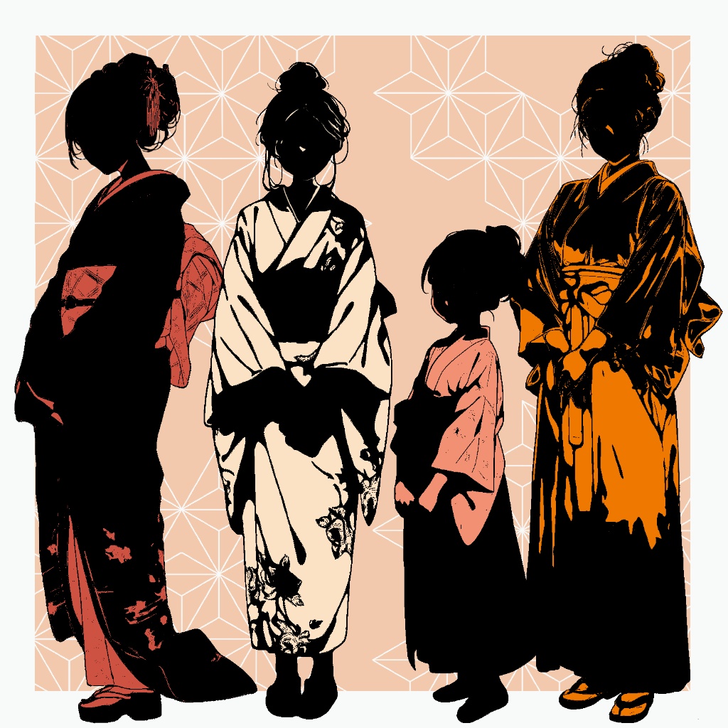 【無料版】ちょとだけスタイリッシュなシルエット立ち絵 - 和服の女性