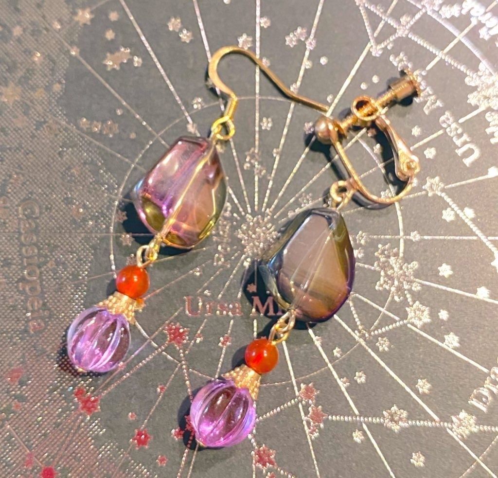 ハロウィンキャンディ耳飾り