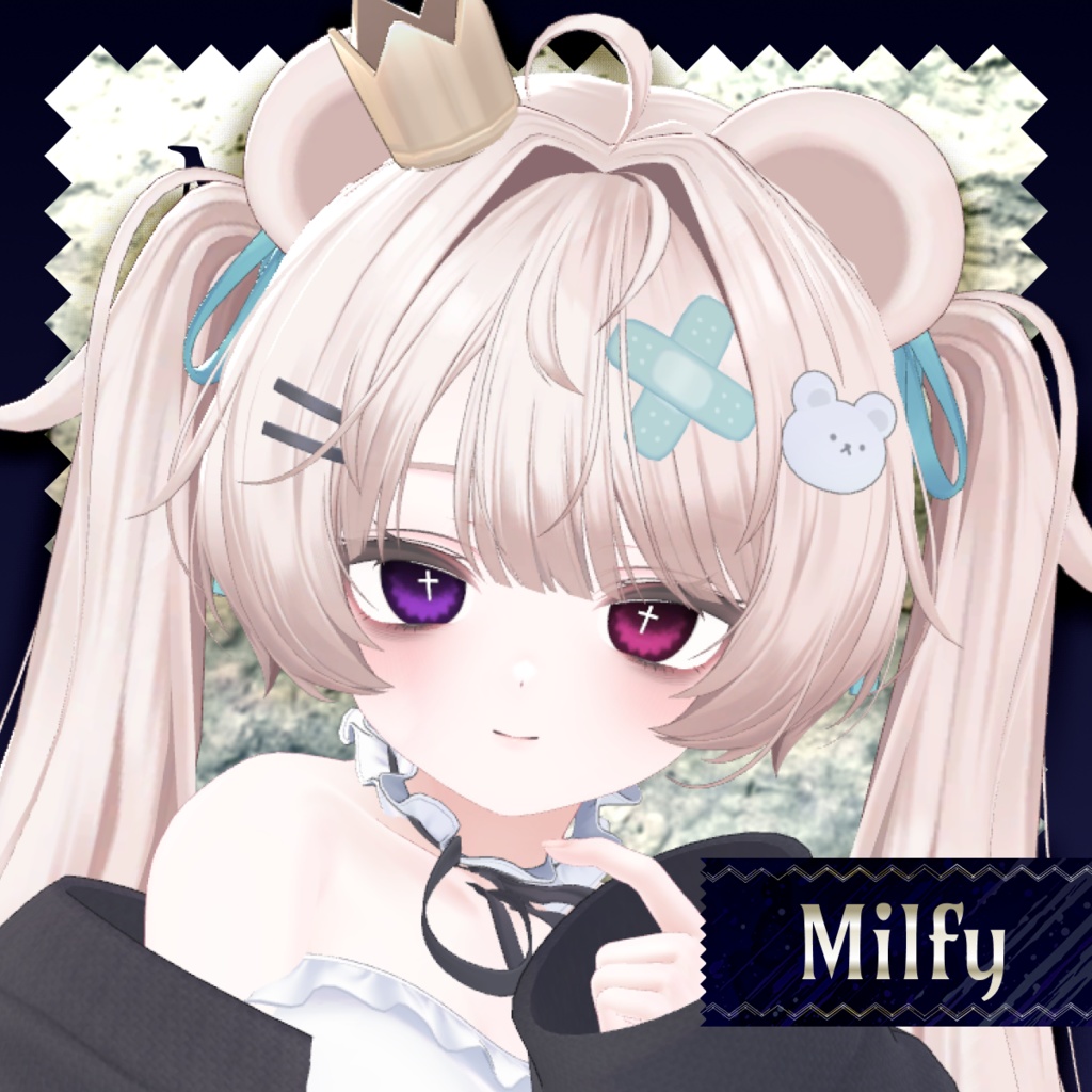 【14アバター対応】Darkspire Cross Eye【28color】