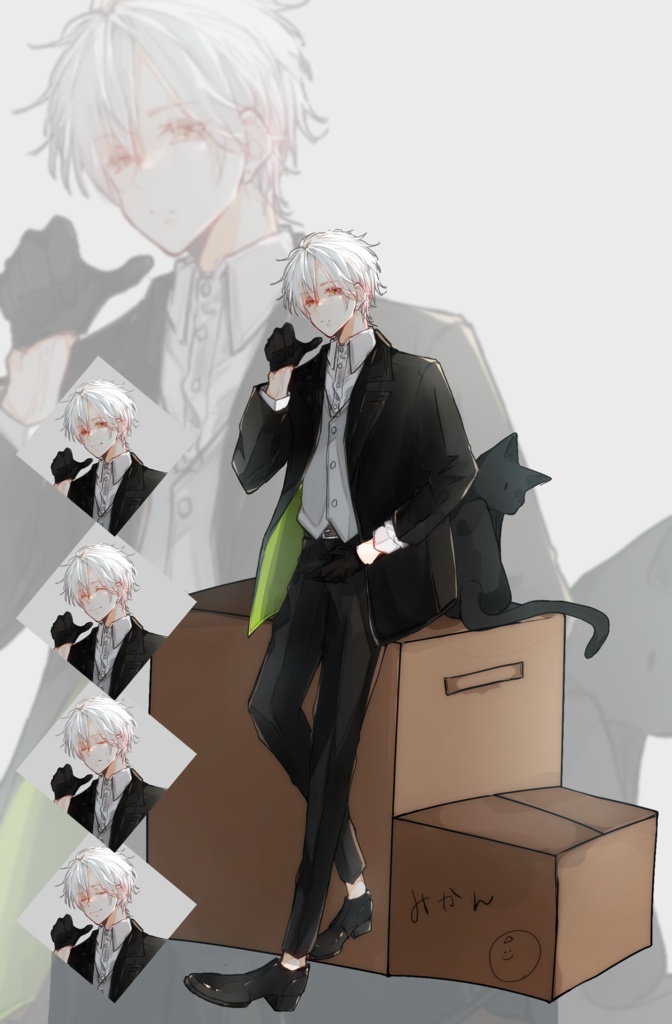 【TRPG有料立ち絵_全身+差分4種】スーツ男性
