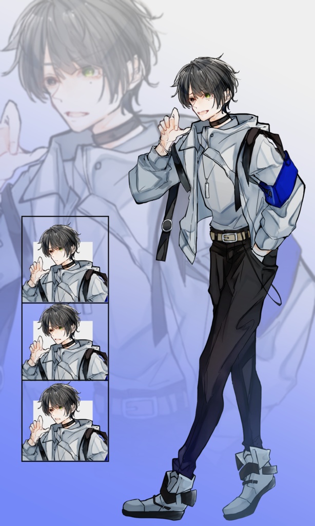 【TRPG有料立ち絵_全身+差分3種】カジュアル男性