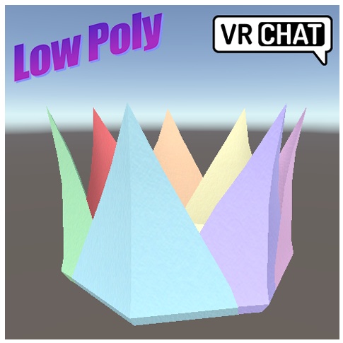 Paper Crown - Low Poly / ペーパークラウン-ローポリ For VRChat / Unity