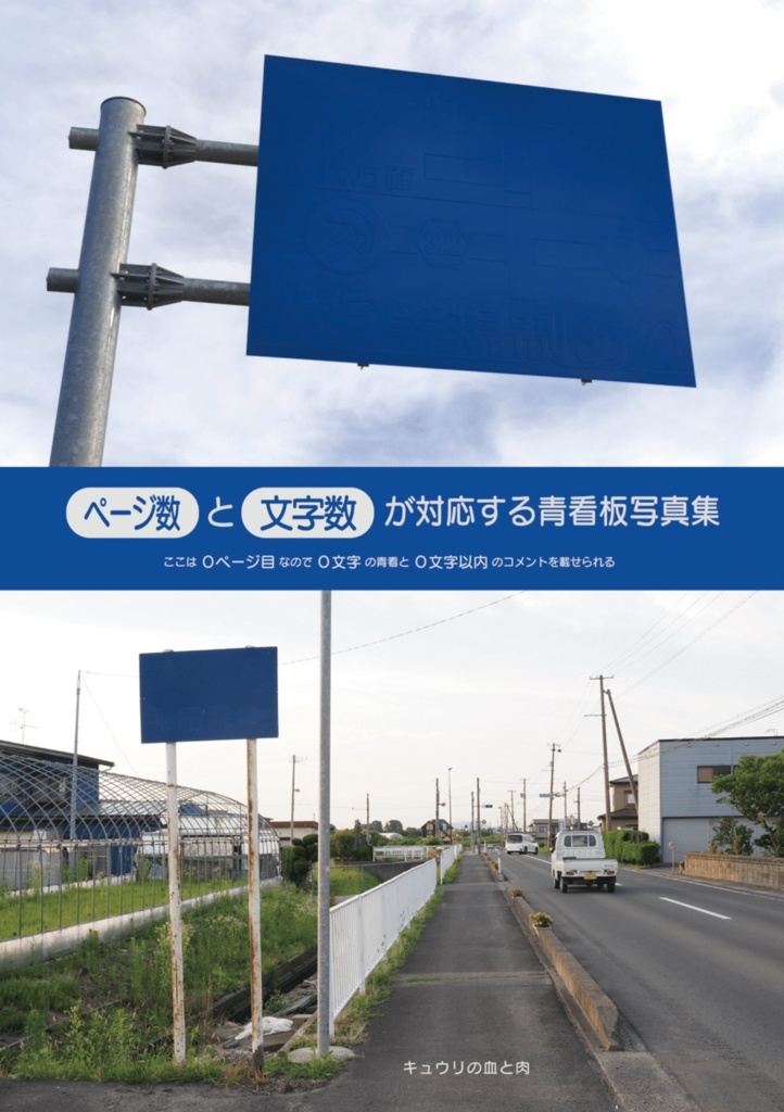 【C107新刊】ページ数と文字数が対応する青看板写真集