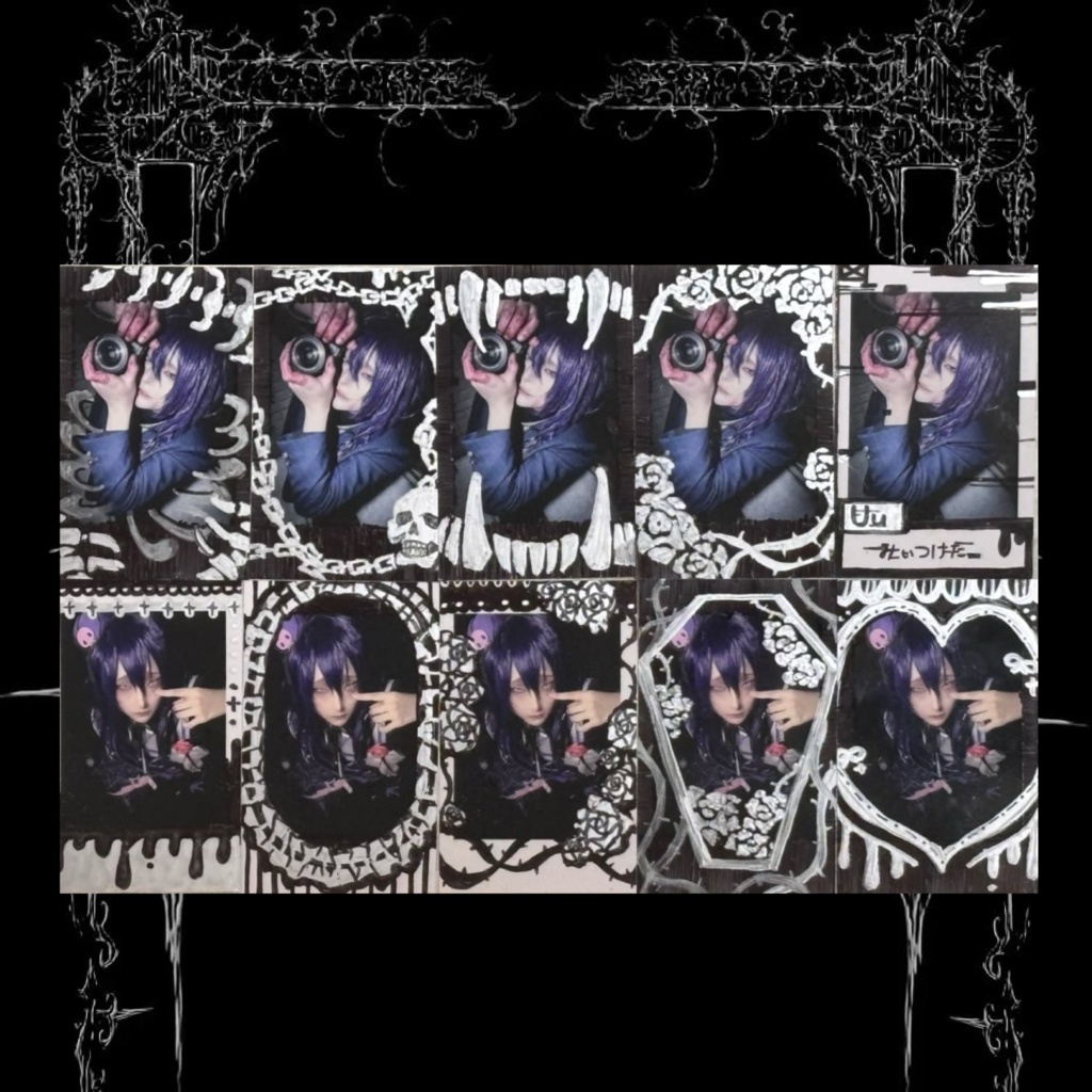 💀落書きチェキ風トレカ🖤