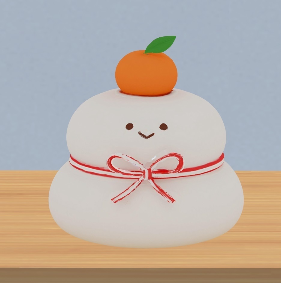 【3Dモデル】かがみおもちちゃん【お正月・置物・アクセサリー】