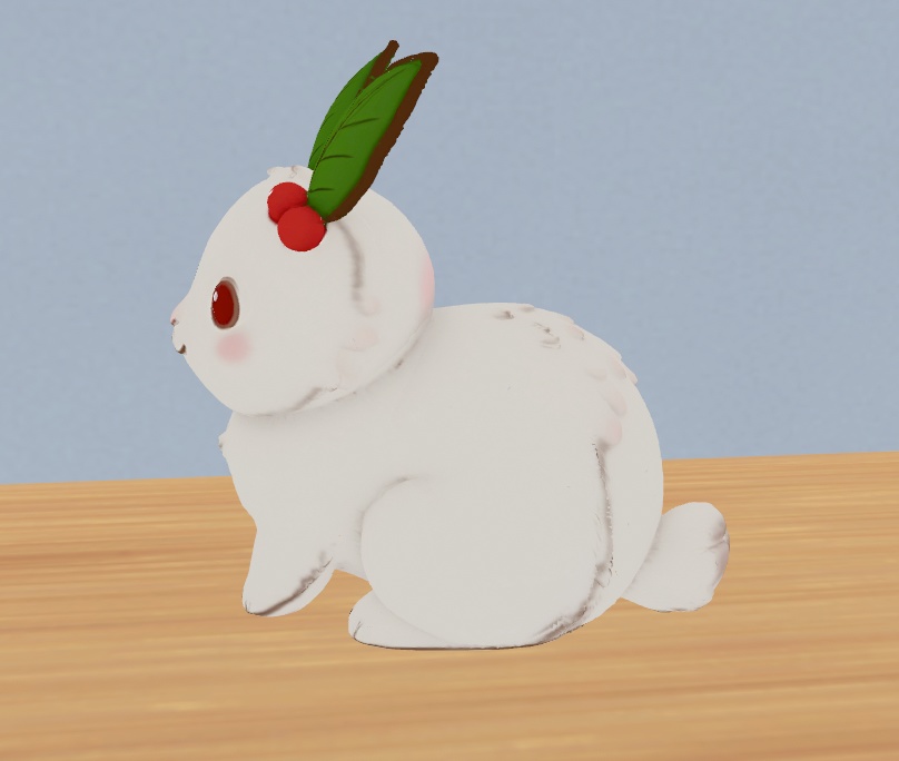 【3Dモデル】ゆきうさぎちゃん【置物・アクセサリー】