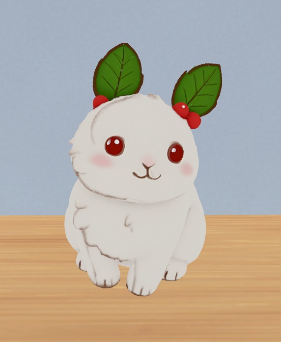 【3Dモデル】ゆきうさぎちゃん【置物・アクセサリー】