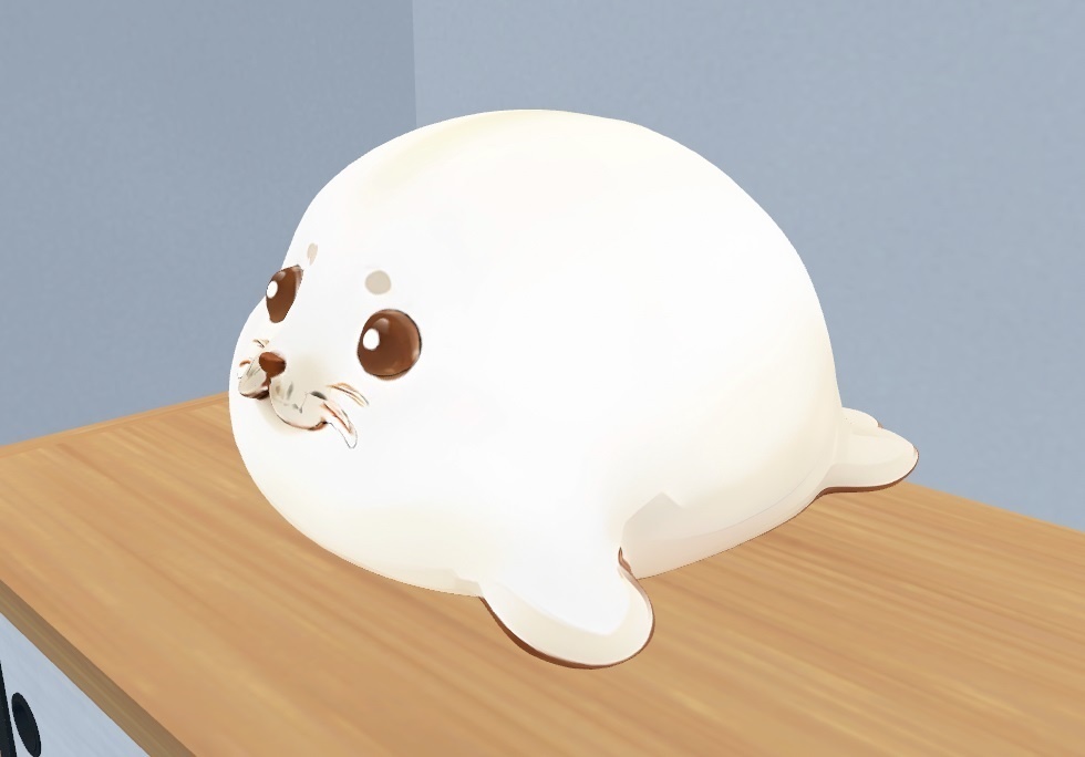 【3Dモデル】しっぽがちょいキモ!あざらしちゃん【置物・アクセサリー】