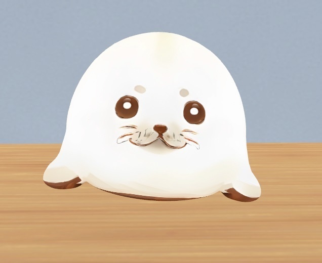 【3Dモデル】しっぽがちょいキモ！あざらしちゃん【置物・アクセサリー】