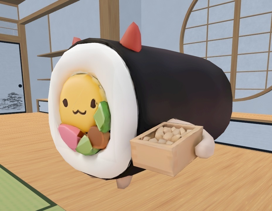 【3D素材】デカめ!恵方巻ちゃん(節分・置物用)