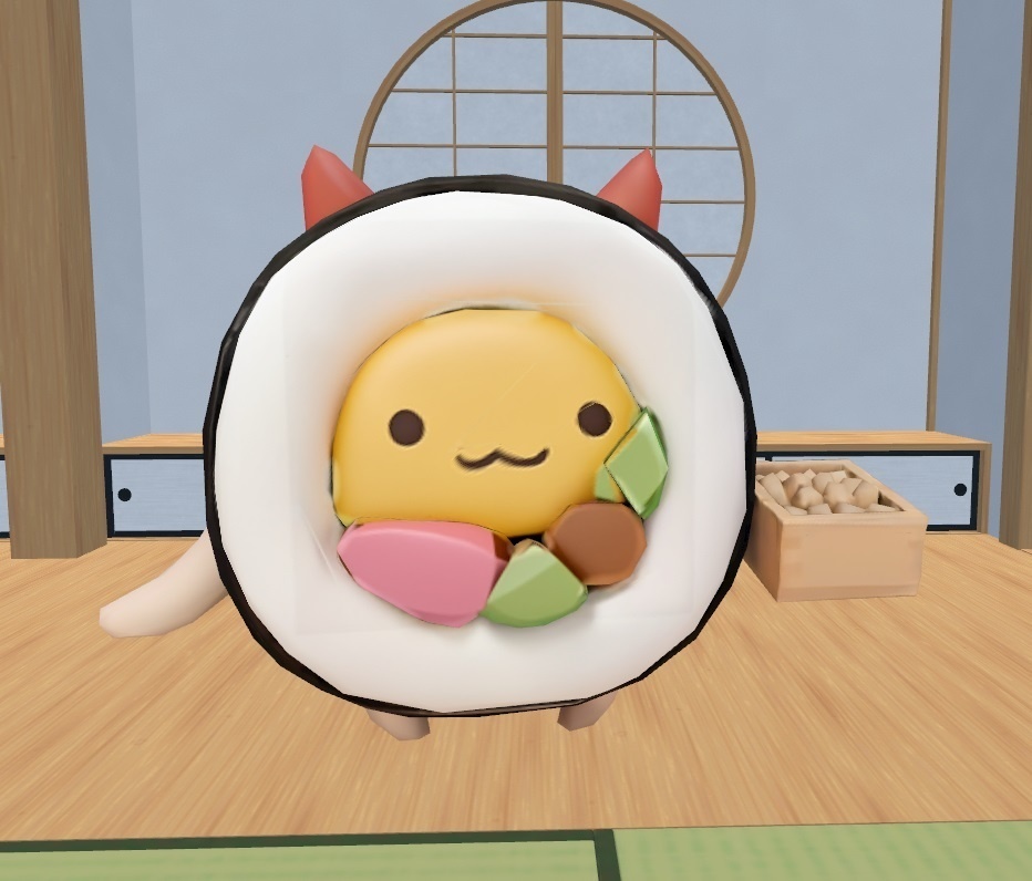 【3D素材】デカめ！恵方巻ちゃん（節分・置物用）