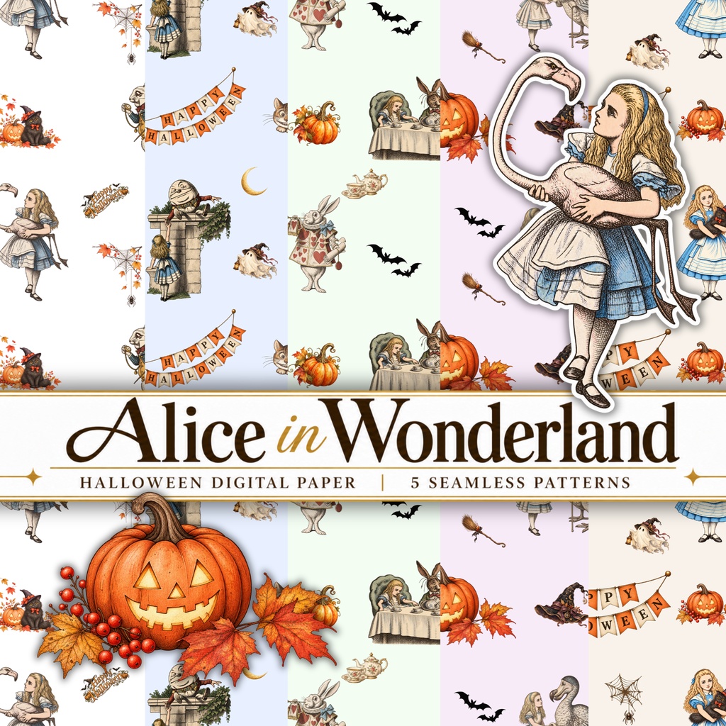 不思議の国のアリス ハロウィン デジタルペーパー 5種セット