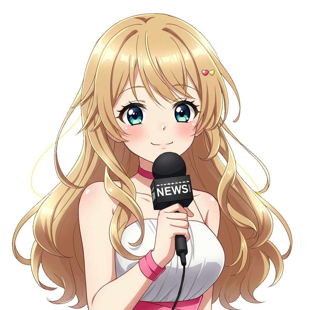 【Live2D超簡易モデル】カメラ不要・マイク音声で口が動く：リポーター女性１