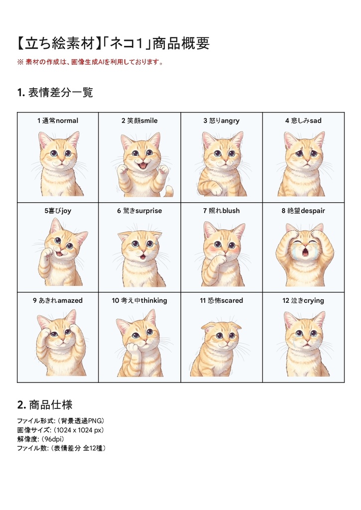 立ち絵素材 ネコ1