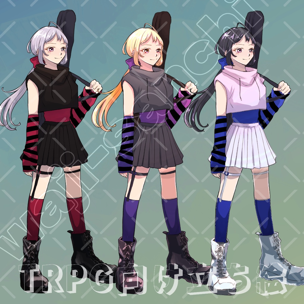 【無料版あり】TRPGセッション向け 立ち絵 女の子 女性 パンク ロック ギターケース バッグ