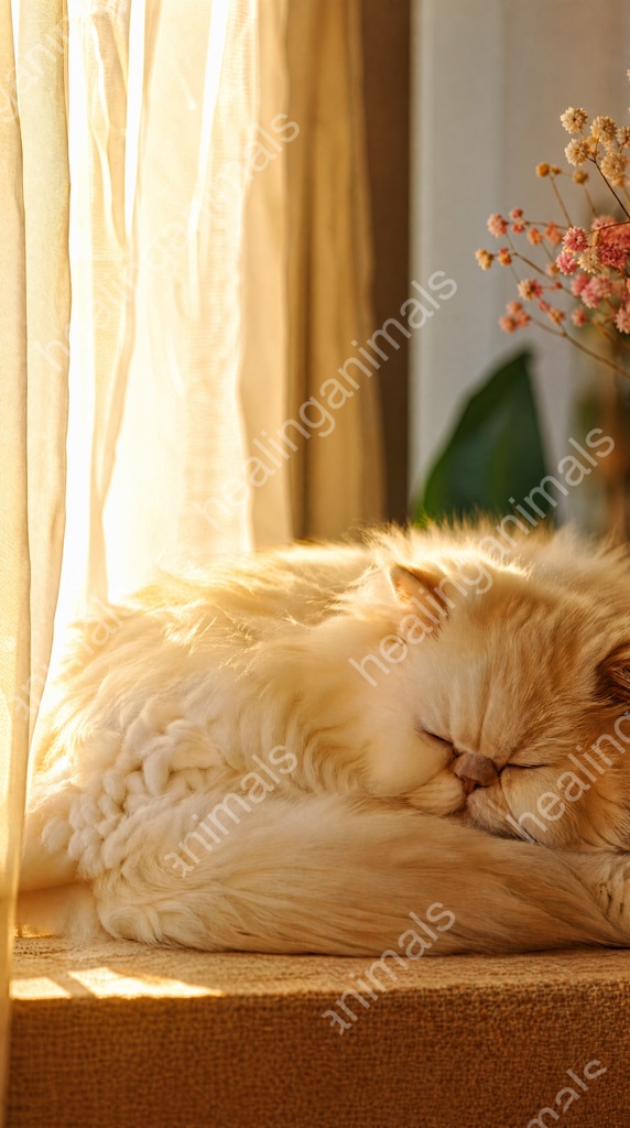 Persian Cat Window - Healing Wallpaper Set